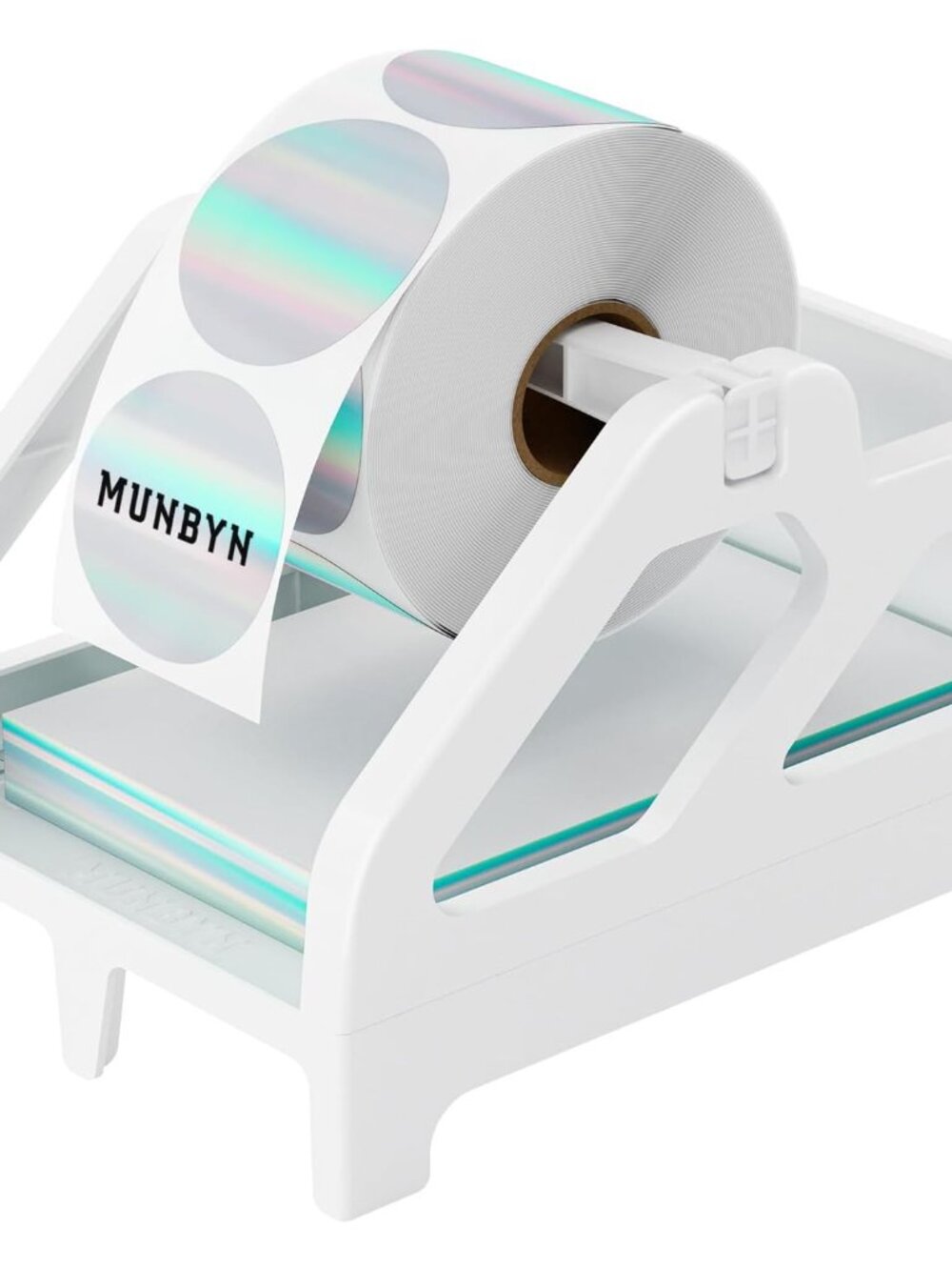 Label Holder for Rolls and Fan-Fold Labels, White